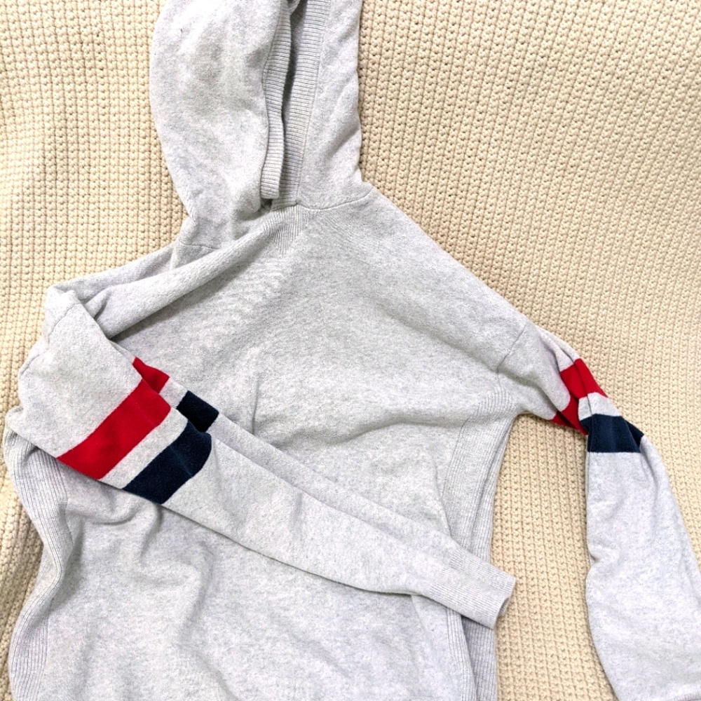 Xtra Small Grey Striped Hoodie Unisex Design